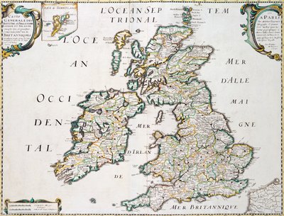 Map of Britain and Ireland, published Paris 1640 by Nicolas Sanson